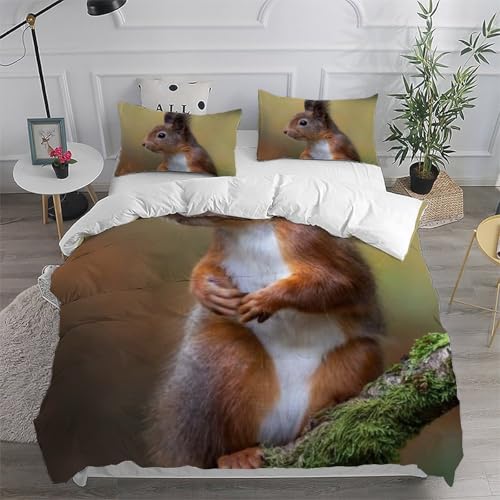Housse de couette double écureuils 200x200 microfibre et taies - 6