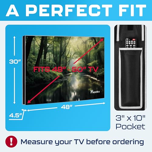 Garnetics Outdoor TV Cover 50 Inch – Waterproof, Weatherproof TV Enclosures with Smart Shield Screen Protectors, Ideal f - Additional View