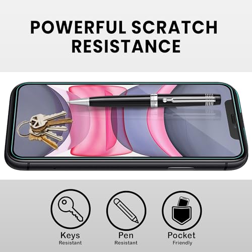 Image of ArmourPro Military Grade Gorilla Tempered Glass Compatible for iPhone 11 and iPhone XR with Edge-to-Edge Protector Coverage, Cable Protector and Easy Installation kit (6.1 Inch)