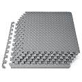 ProsourceFit Extra Thick Puzzle Exercise Mat 1/2", EVA Foam Interlocking Tiles for Protective, Cushioned Workout Flooring for Home and Gym Equipment, Grey