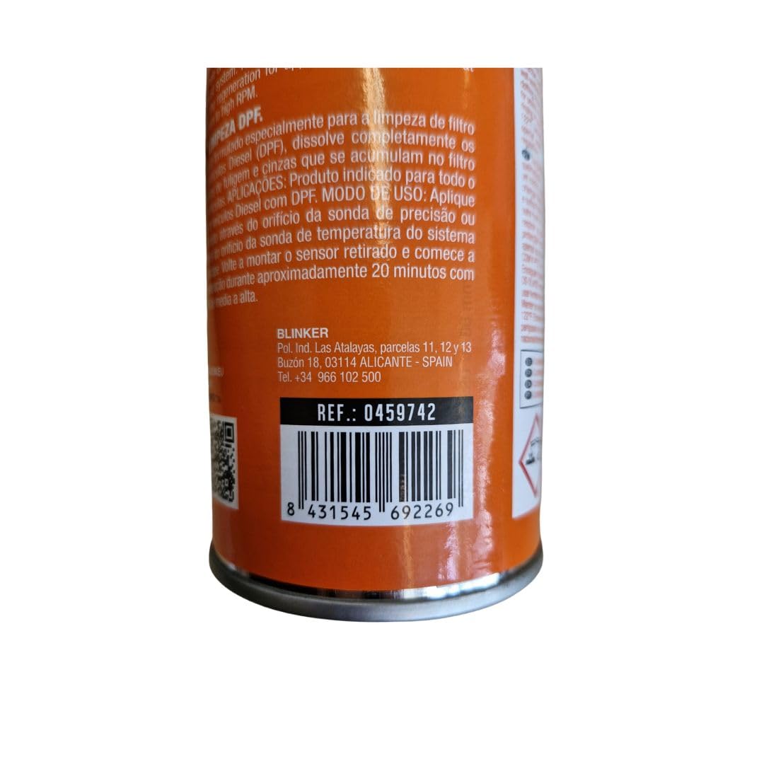 DPF Cleaner Spray BLINKER Nettoyant FAP Diesel 400ml sans démontage du FAP - Aérosol + buse d'injection - Nettoyant FAP Professionnel