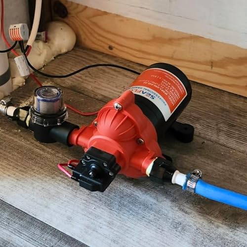 Image of SEAFLO 33 series RV Water Pump - 12V, 3.0 GPM 45 PSI Diaphragm Pump, Self Priming On Demand Fresh Water Pump for RV Camper Boat Marine, Self Priming Pressure Pump, NSF UL 4-Year Warranty