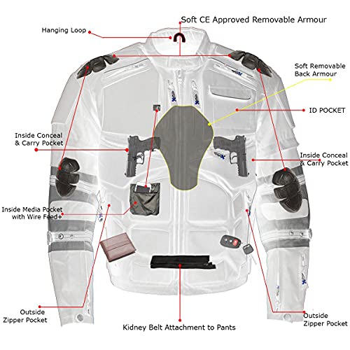 Xelement 64176 Men'S Morph Black And Grey Tri-Tex Armored Jacket thumb #4