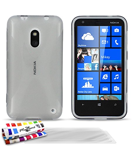 Coque Souple Ultra-Slim NOKIA LUMIA 620 [Le X Premium] [Gris] de MUZZANO + 3 Films de protection écran "UltraClear" + STYLET et CHIFFON MUZZANO® OFFERTS - La Protection Antichoc ULTIME, ELEGANTE ET DURABLE pour votre NOKIA LUMIA 620 Cover