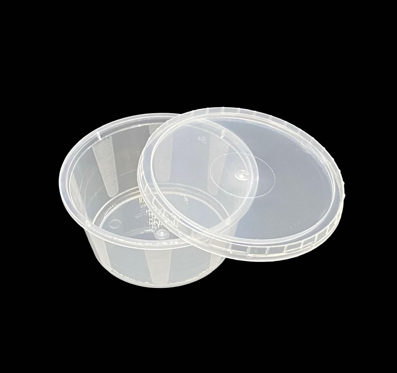 100 x 2oz Round Food Containers with Separate Lids | BPA Free