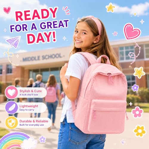 Image of BTOOP School Backpack for Teens Large Corduroy Bookbag Lightweight 15.6 inch Laptop Bag for Girls Women Casual High School College
