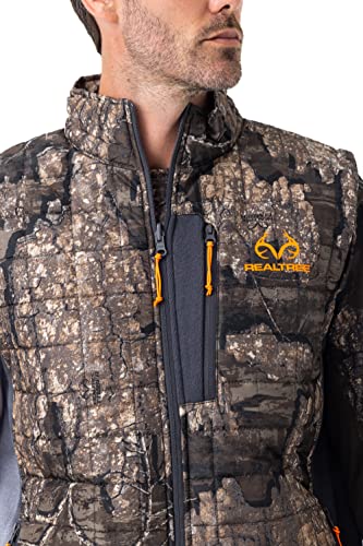 Realtree Men's EDGE/Timber Camo and Blaze Orange Hunting Reversible Puffer Vest Jacket, Water Repellent (M-5XL)2