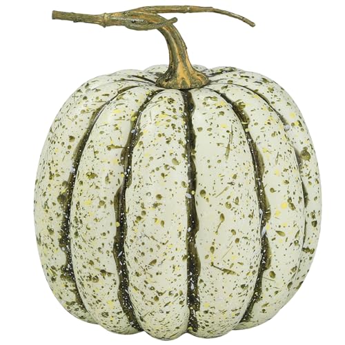 Coferset Faux Pumpkin Decor, Realistic Foam Pumpkin with Rustic Stem for Fall, Halloween Harvest & Thanksgiving Decor, Decorative Pumpkins for Indoor & Outdoor Display(Tall)