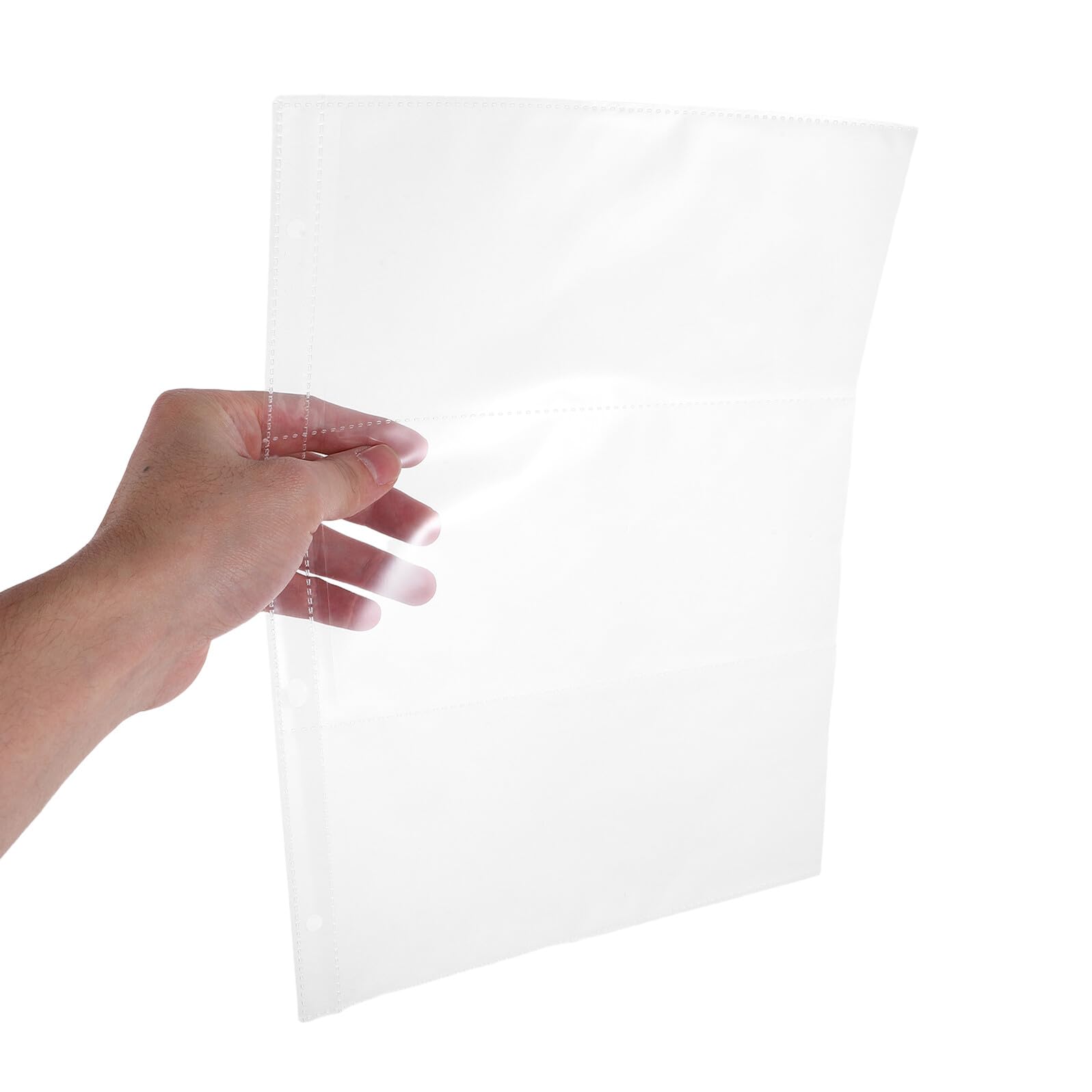 40 Transparente Geldscheinhüllen A4 3 Fächer Pvc Nachfüllseiten Wasserfest für Ordner Büro und Sammeln