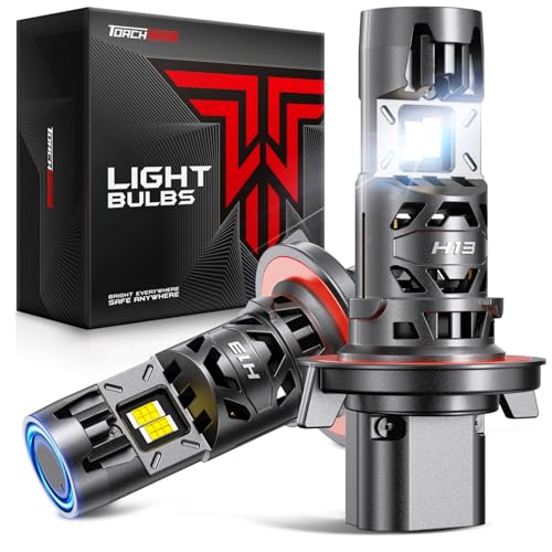Image of Torchbeam T5A H13 LED Bulbs, 55W, 80000 Lumens, High Beam, Halogen Head Light Bulbs for Car, Fog Light Bulbs,HeadIight Bulb Low Beam & High Beam, Pack of 2