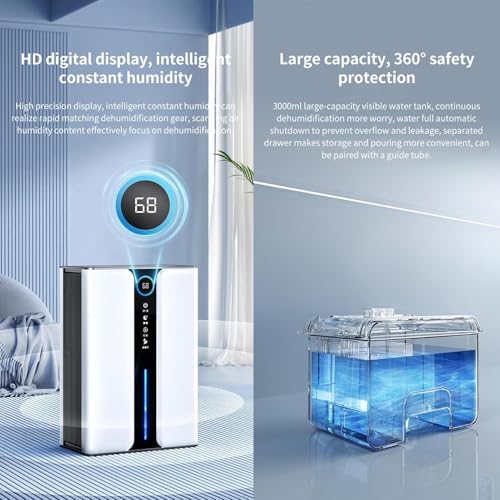 Déshumidificateur portable 3000ml à double moteur pour la maison - 4