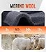 PULIOU Merino Wool Hiking Socks for Men & Women, 3 Pairs Cushioned Moisture Wicking Crew Socks, Breathable Lightweight Boot Socks for Hiking, Camping, Outdoor Activities-L