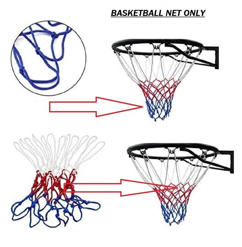 AYWAL Basketball Net Pair | Net for Basketball Playing | Suitable of Basketball Ring (Multicolor) N33 1