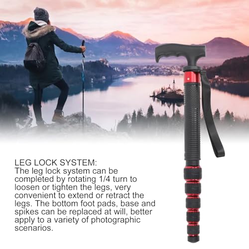 PLKYZMCDK Monopie para cámara, monopie telescópico extensible con mango de bastón, monopie de viaje de aleación de aluminio para DSLR y smartphones, altura de 68,5 pulgadas con tornillo de 1 - imagen 9