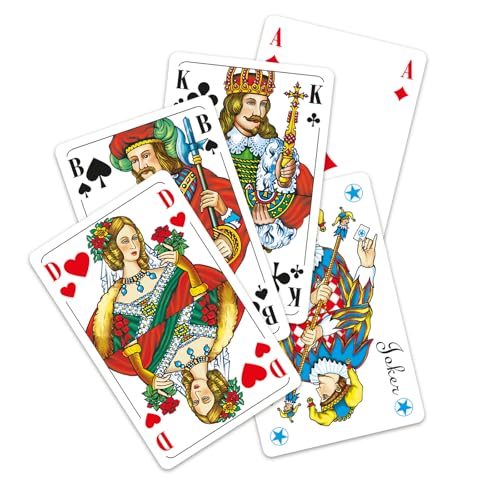 Idena 40384 - Spielkarten für Rommé, Canasta und Bridge, 2 x 55 Karten mit französischem Blatt, Version 2, Kartenspiel für 2-6 Spieler ab einem Alter von 6 Jahren, Kartenformat ca – Bild 3