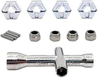RC Accessories Compatible with MJX for SCY 1/16 1/14 Remote Control Car Upgraded Accessories Parts 12mm Metal Nut Sleeve Adapter(Silver)