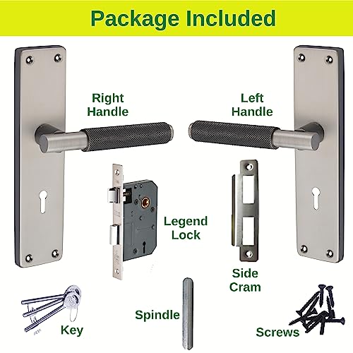 Image of Atom 8 Inch Heavy Duty Mortise Door Lock for Bedroom, Living Room, Main Door, Black-Silver Finish | 3 Keys | 6 Lever Double Stage Lockset for House Hotel Office (MIA-D-KY)