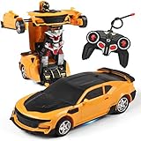 RONGFUDA Deformation Car Robot,Remote Control Car Transform Robot,1:18 Car Model Car for Kids,One Button Transformation Robot Car with USB Charger