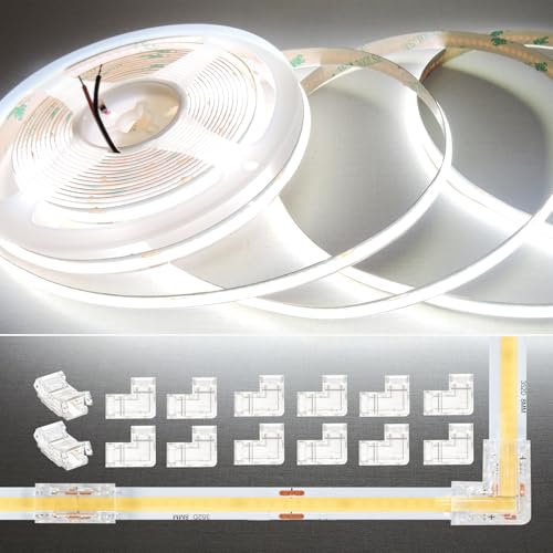 Tira de LED COB blanco brillante 5 m 24V con conectores miniatura 1