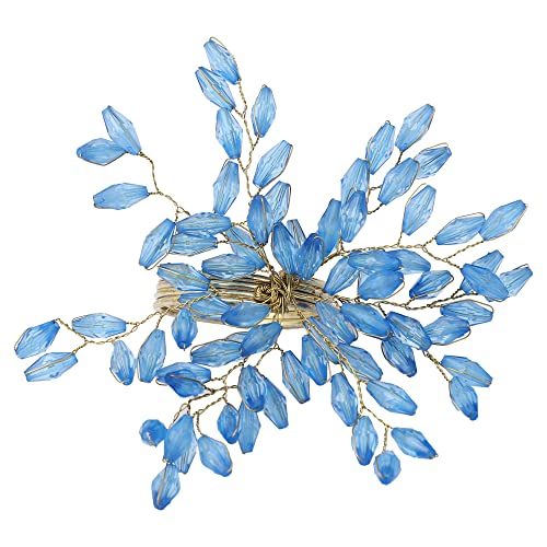 ITOS365 Napkin Rings Set of 6 for Dining Table Decoration Parties Everyday Metal Napkin Holder Leaf Turquoise (Pack of 6) by ITOS365 - Used condition - US$9.29