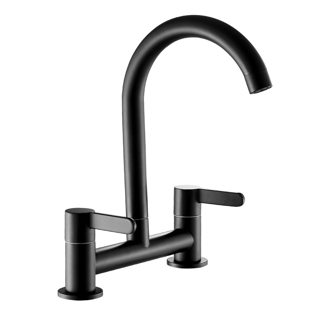 Buy Ghopy Dual Lever Kitchen taps Mixers 2 Hole Deck ed Cold and Hot