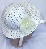Cream Yellow Easter Hat Woven Spring Hat w/ Yellow Rose Tea Party or Dress Up