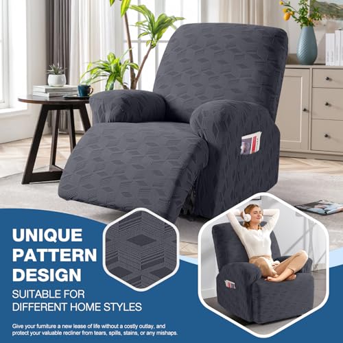 Taococo Oversized Recliner Cover Stretch Recliner Chair Covers, Jacquard Reclining Chair Cover, Furniture Protector Sofa Slipcovers Couch Covers With Elastic Bottom For Kids thumb #2