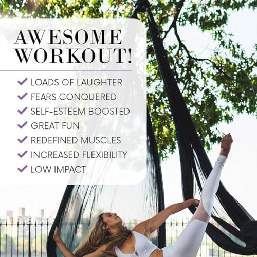 Sedas aéreas, hamacas de yoga, kit de práctica de hamaca de yoga, con conector giratorio de 360°, telas de baja elasticidad, para principiantes, baile en casa, gimnasia de interior