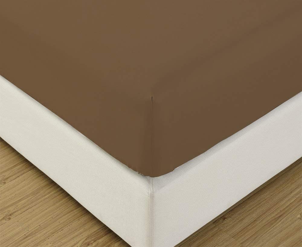 Olympic Queen Fitted Sheet - Single Fitted Deep Pocket Sheet - Fits Mattress Perfectly 13 Inch Deep Pocket- 600 TC 100% Egyptian Cotton - Solid Taupe