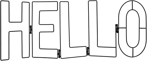 MyGift Letrero de alambre negro con texto en inglés Hello Modern  Elegante mesa plegable Hello Word Letras