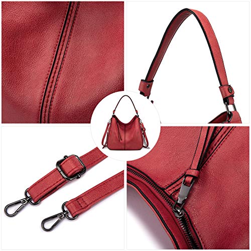 Image of Realer Hobo Crossbody Bags for Women Designer Faux Leather Hobo Handbags Retro Large Size Shoulder Bag Bucket Purse