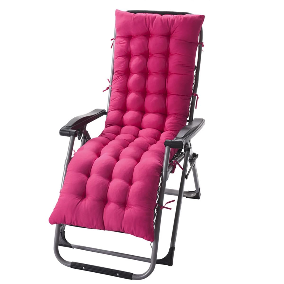 Silla larga plegable portátil - Cómoda alfombrilla de repuesto para patio