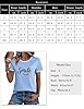Aottori Womens Short Sleeve T Shirts Summer Crew Neck Printed Tops Ladies Smile Daisy Flower Tee Blouse Basic Casual Cotton Tunic Top UK Light Blue XXL #5
