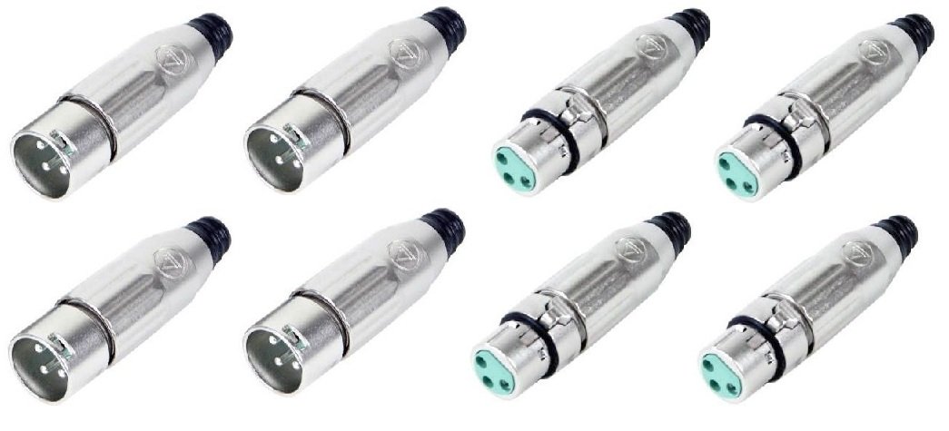 Lote de 8 (4 cada) conectores Switchcraft AAA3FZ e AAA3MZ XLR