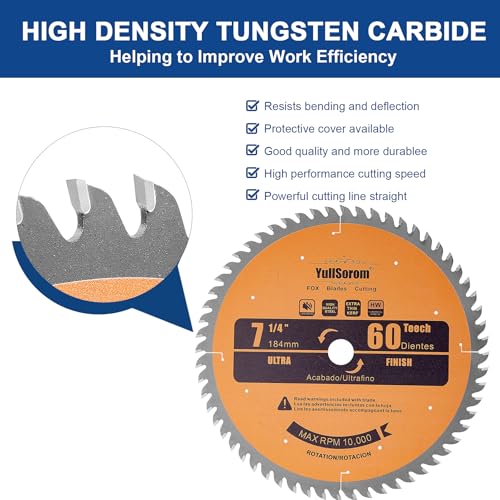 Image of 7-1 /4 inch Ultra Finish Circular Saw Blade 60-Tooth with 5 /8 inch Arbor for Wood