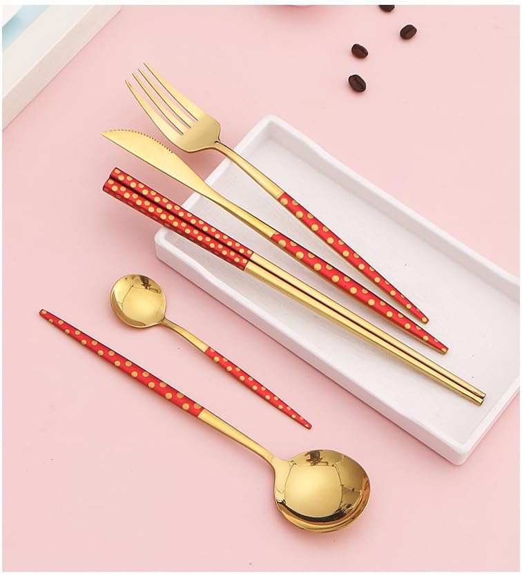 Silverware Flatware Set, 5/20/30/40/50/60 Piece Stainless Steel Portuguese Tableware Steak Knife, Fork, Spoon And Coffee Spoon Set(White,20 Piece set for 4)