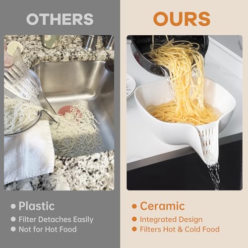 61% Off NiHome Ceramic Food Strainer with Drain Spout