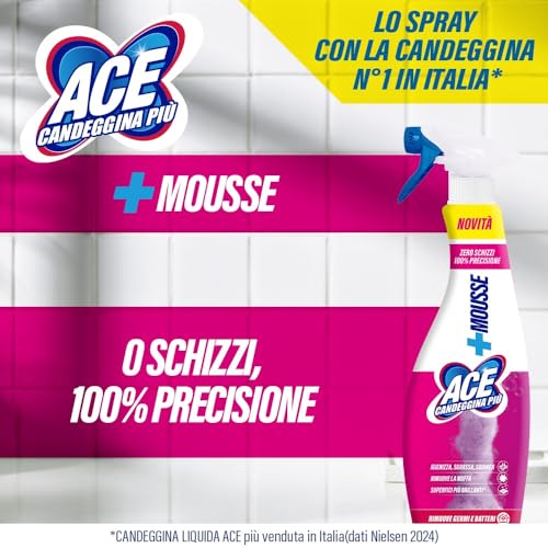 Ace Candeggina Spray Mousse + Ricarica, confezione da 10 flaconi (10x690ml) - Immagine 4