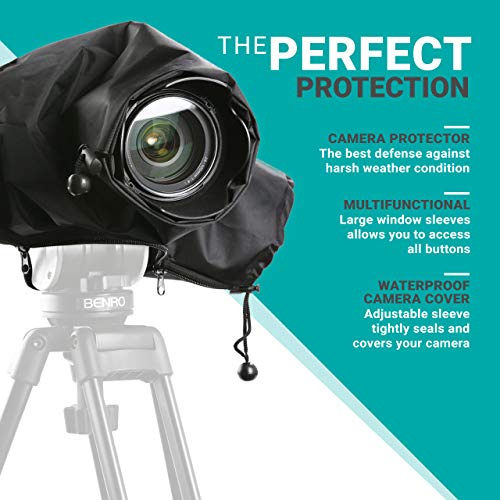 Movo Crc01 Waterproof Nylon Camera Rain Cover With Enclosed Hand Sleeves Compatible With Canon Eos, Nikon, Sony, Olympus, Pentax And Panasonic Dslr Cameras #TOP1