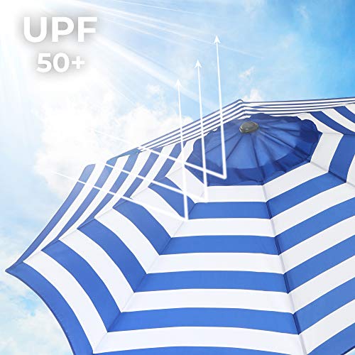 Songmics Sonnenschirm mit Ø 265 cm und UV-Schutz bis UPF 50+