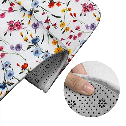 SHEYZYLTD Nice Splicing Kleine Blumen 3 Stück Badematte Set Badematte + Konturmatte + Toilettendeckelbezug mit rutschfester Klebeunterseite – Bild 6