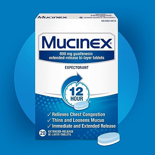 Mucinex 12 Hour 600 mg Guaifenesin Extended-Release Tablets for Excess Mucus Relief, Expectorant Aids Excess Mucus Removal, Chest Congestion Relief, 20 Bi-Layer Tablets (Pack of 2) - image 7