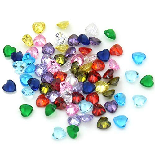 JOLIN 24Pcs 5mm Cubic Zirconia CZ Heart Birthstones 12 Month Charms Floating Bracelets Living Memory Locket Necklace Pendant4