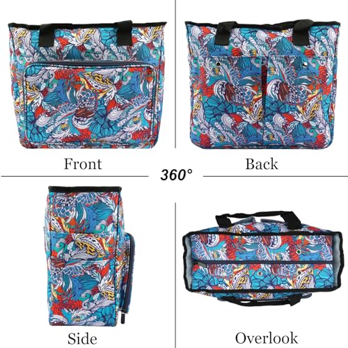 Image of Mdoker Knitting Bags and Totes Organizers Large Crochet Bag Lightweight Yarn Bags for Travel Yarn Storage Organizers for Crochet Hooks,Yarn,Knitting & Crochet Supplies(Retro)