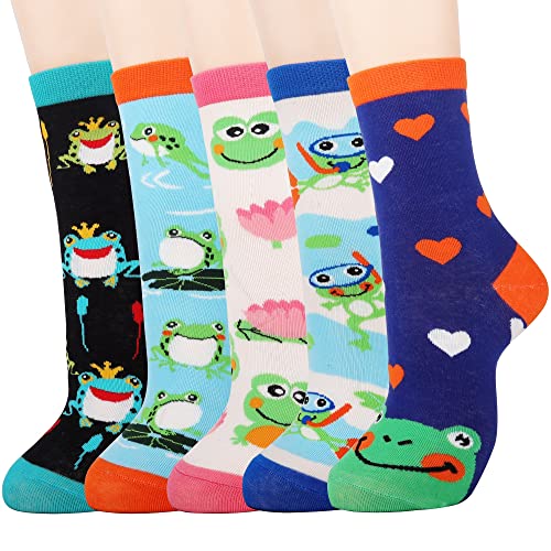Jeasona Womens Frog Socks Frog Gifts for Women Cute Funny Funky Cotton Socks