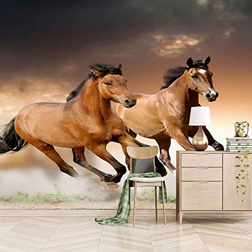 Poster Geant Mural Cheval Brun 150x100cm Intissé Photo Poster Tableaux Muraux Salon Chambre Bureau Couloir 3D Mural Décoration