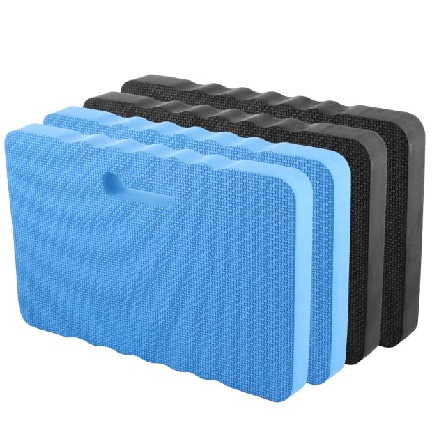 APACALI 4 Pack Garden Kneeling Pad, 43 x 28 x 4cm Kneeling Pads for Gardening, Foam Kneeling Pad, Garden Kneeling Mat for Gardening Outdoor Work, Black & Blue
