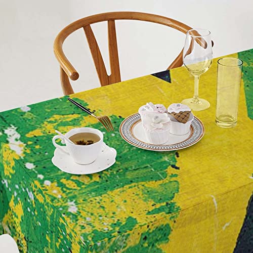 Retro Jamaica Flag Table Cloth Cover Linen Tablecloths Printed Fabric For Dinner Kitchen Party Holiday Decetotive #TOP4