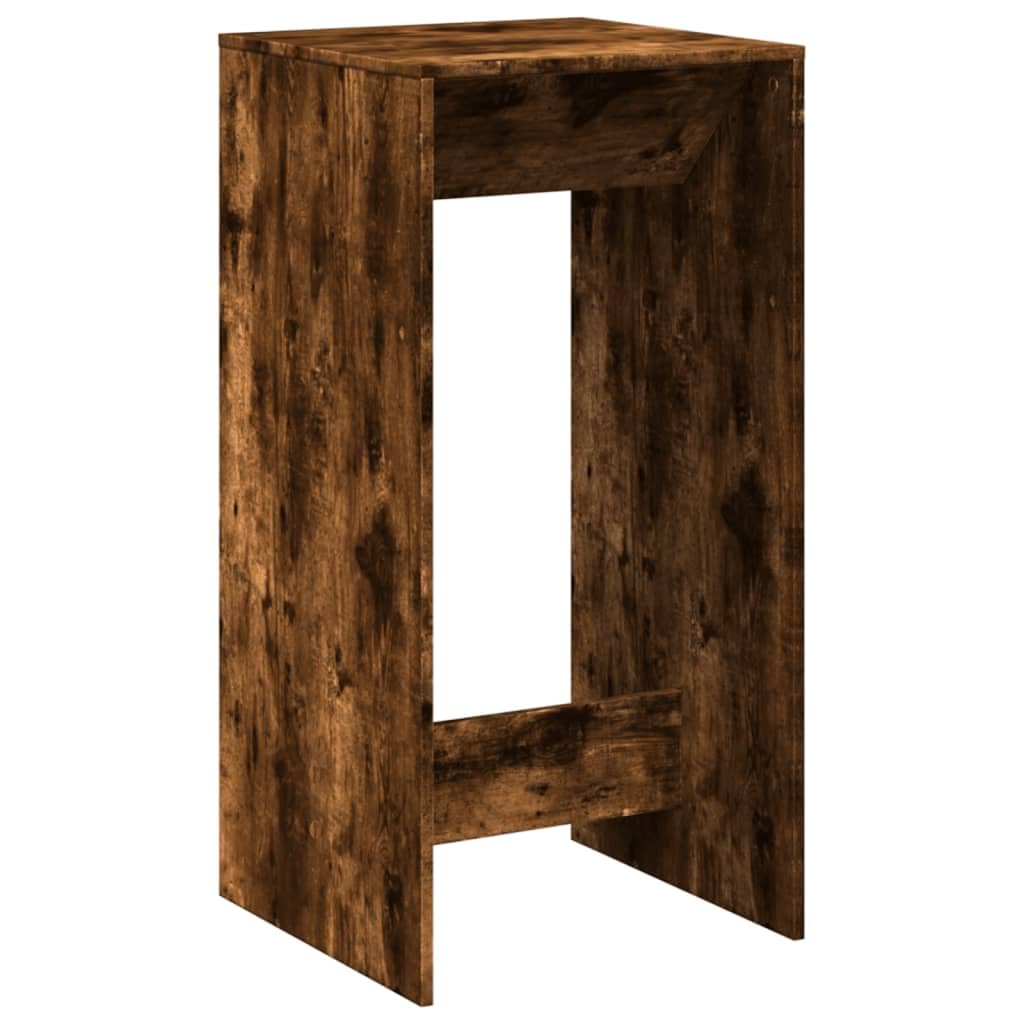 Tavolo da Bar Rovere Fumo 51x50x103,5 cm in Truciolato | Tavolo alto salvaspazio per cucina e soggiorno, ideale per aperitivi in compagnia e pasti veloci in ambienti interni.