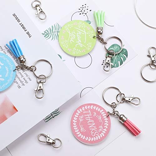 100PCS Swivel Snap Hooks with Key Rings, 50Pcs Key Chain Clip Hooks and 50Pcs Key Rings, Lanyard Lobster Claw Clasps for Keychains Jewelry Art Crafts (Silver) - 5
